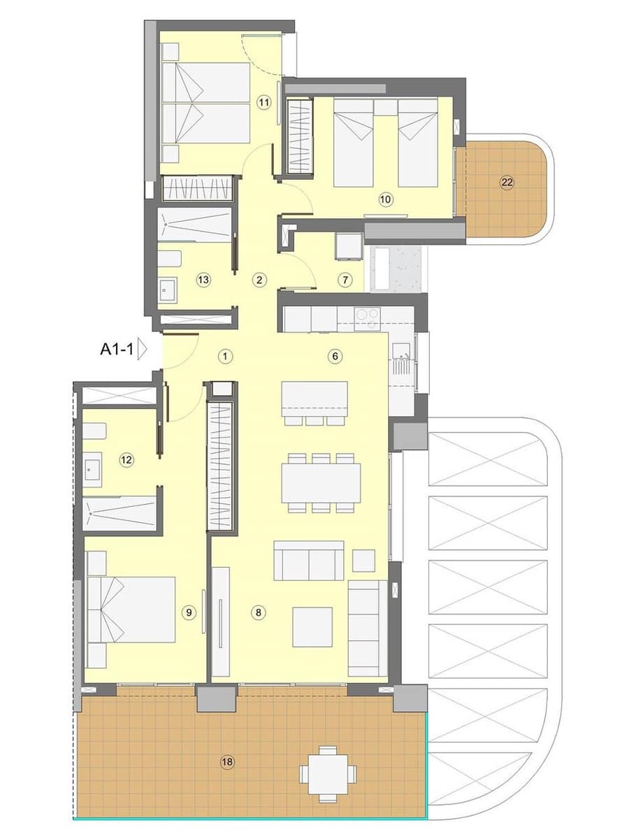 3 sypialnia Apartament na sprzedaż w Benidorm z basenem garażem - 471 000 € (Ref: 7550382)
