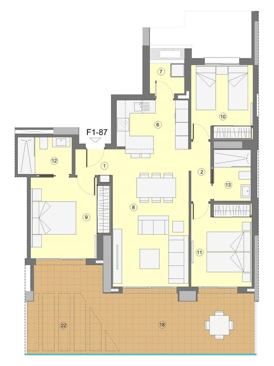 3 sypialnia Apartament na sprzedaż w Benidorm z basenem garażem - 471 000 € (Ref: 7550382)