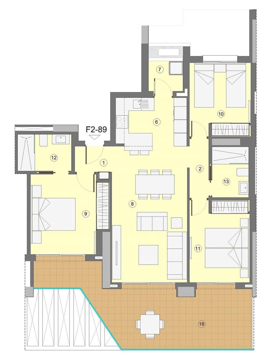 3 sypialnia Apartament na sprzedaż w Benidorm z basenem garażem - 471 000 € (Ref: 7550382)