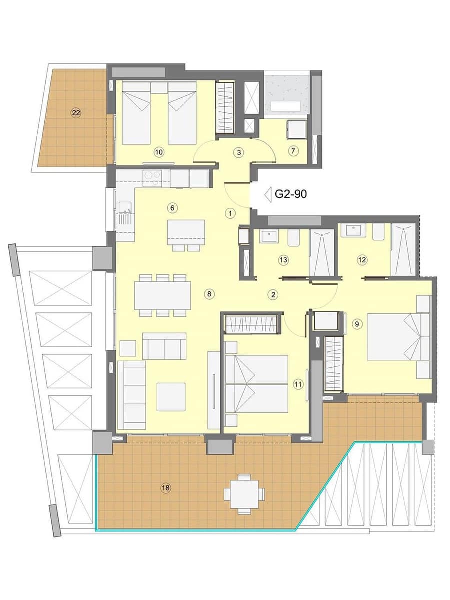 3 sypialnia Apartament na sprzedaż w Benidorm z basenem garażem - 471 000 € (Ref: 7550382)