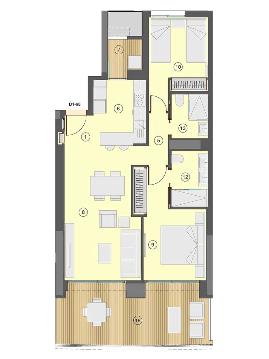 2 chambre Appartement à vendre à Benidorm avec piscine garage - 601 000 € (Ref: 7555852)