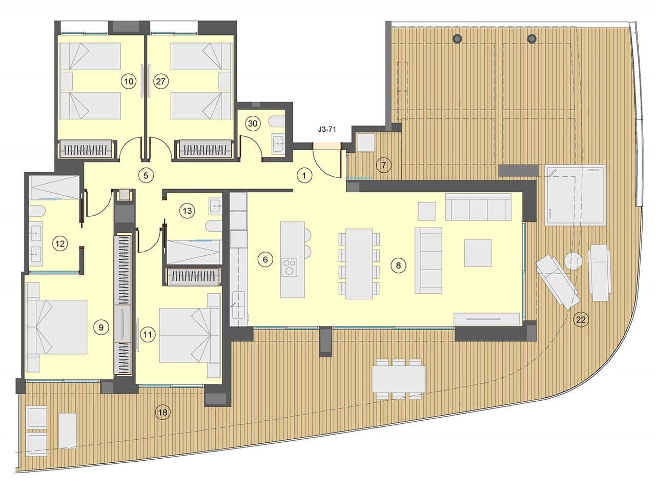 4 bedroom Apartment for sale in Benidorm with pool garage - € 1,370,000 (Ref: 7555855)