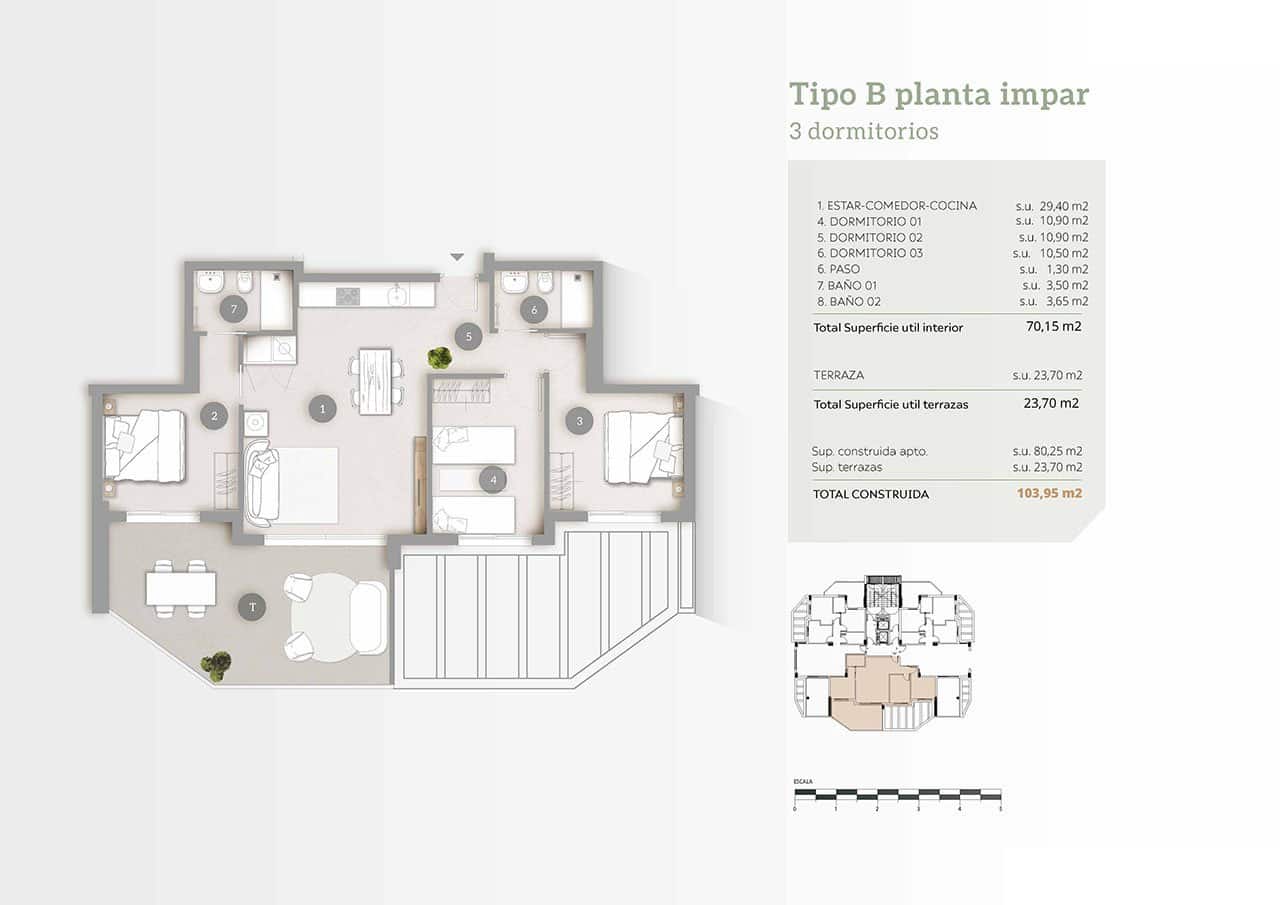 3 sypialnia Apartament na sprzedaż w Calpe / Calp z basenem garażem - 600 000 € (Ref: 7591634)