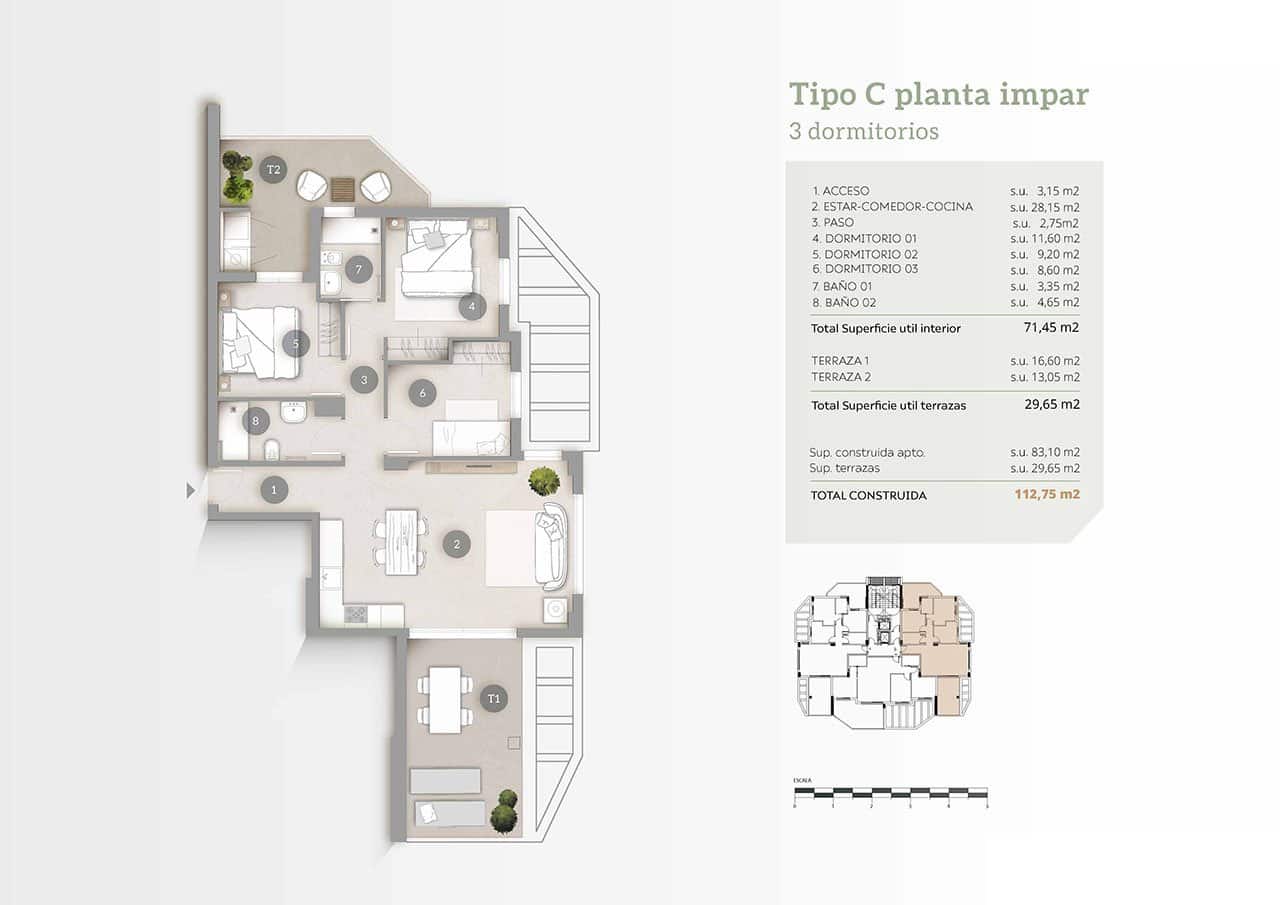 3 sypialnia Apartament na sprzedaż w Calpe / Calp z basenem garażem - 600 000 € (Ref: 7591634)