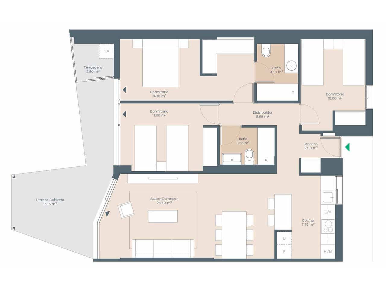 3 soverom Leilighet til salgs i Palmanova med svømmebasseng garasje - € 686 000 (Ref: 7618097)