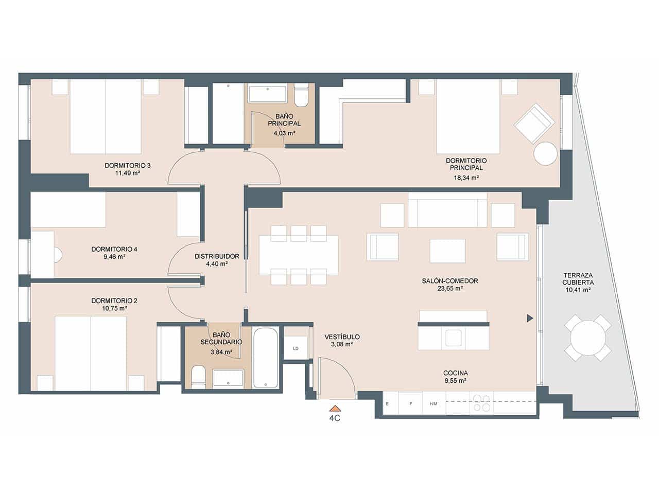 4 soveværelse Lejlighed til salg i Alicante by med swimmingpool garage - € 471.600 (Ref: 7618100)
