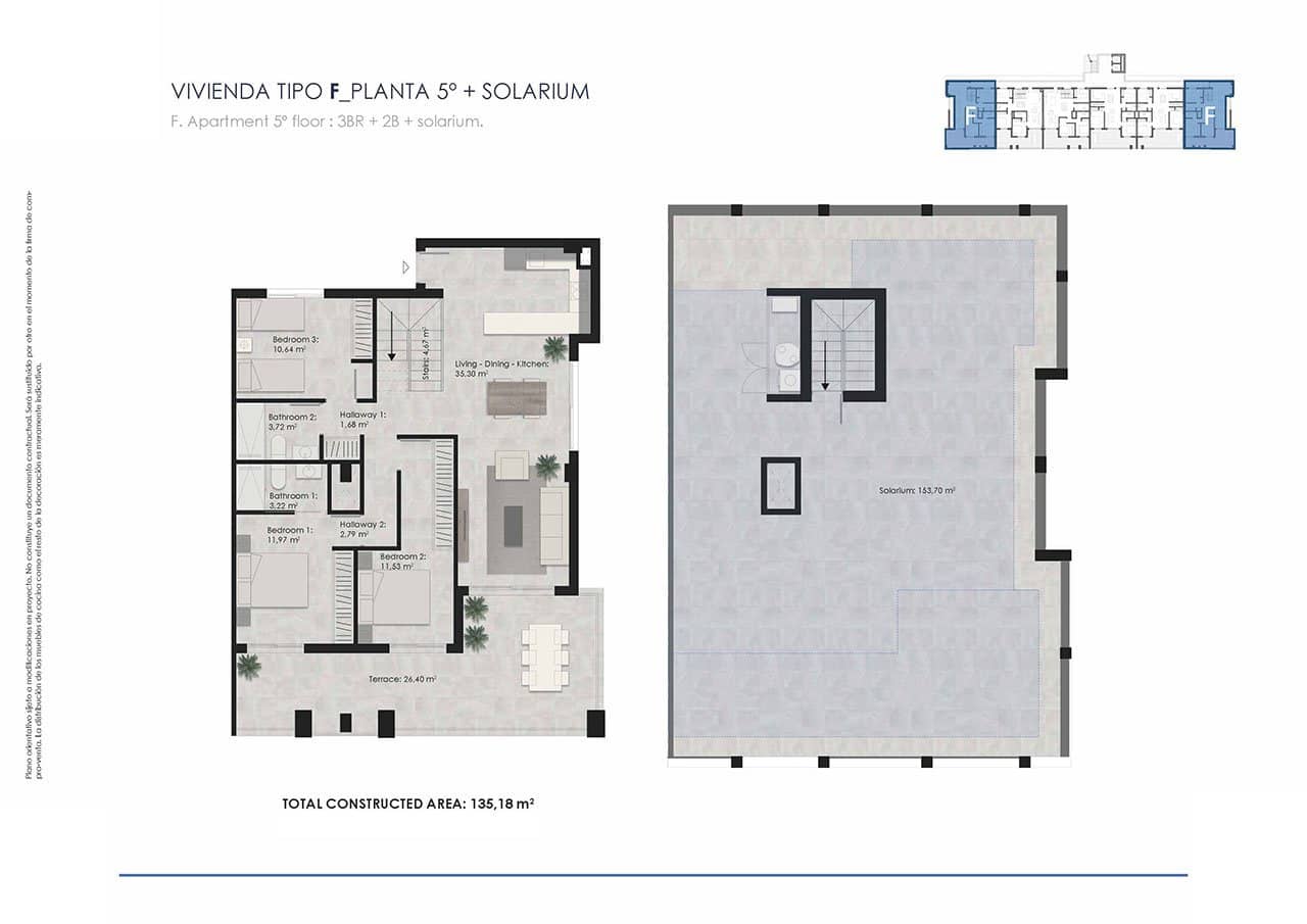 3 soveværelse Penthouse til salg i La Mata med swimmingpool garage - € 540.000 (Ref: 7687626)