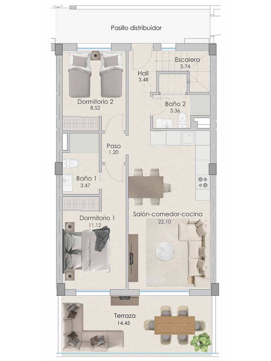 2 sypialnia Penthouse na sprzedaż w Santa Pola z basenem garażem - 420 000 € (Ref: 7739290)