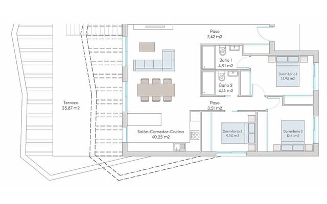 3 camera da letto Attico in vendita in Finestrat Pueblo, Finestrat con piscina - 469.900 € (Rif: 7899087)