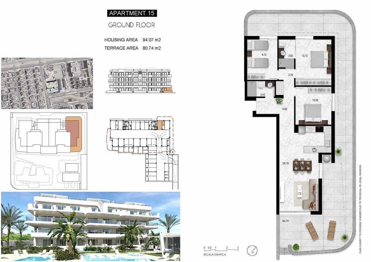 3 chambre Appartement à vendre à Cabo Roig avec piscine garage - 369 000 € (Ref: 8137725)