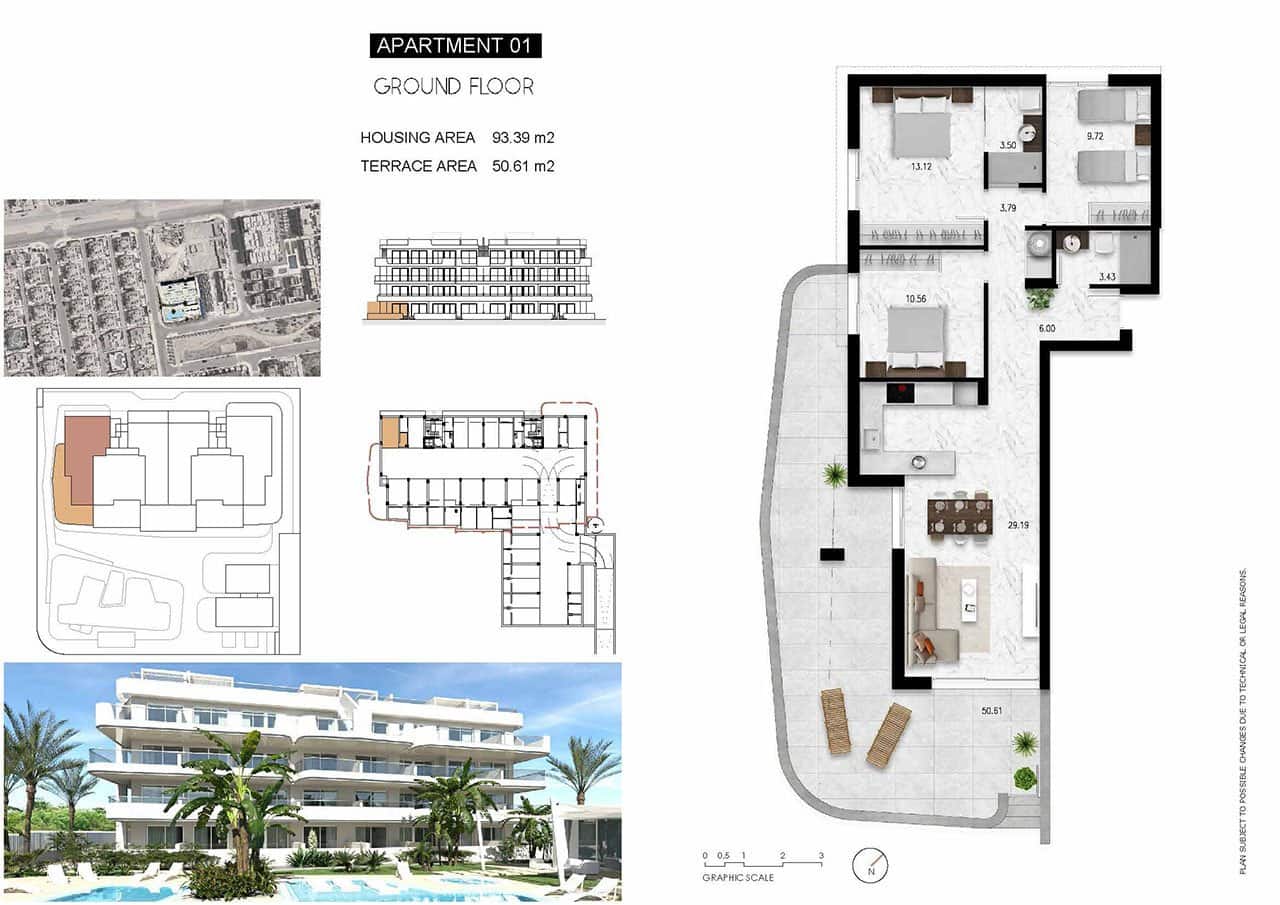 3 chambre Appartement à vendre à Cabo Roig avec piscine garage - 369 000 € (Ref: 8137725)