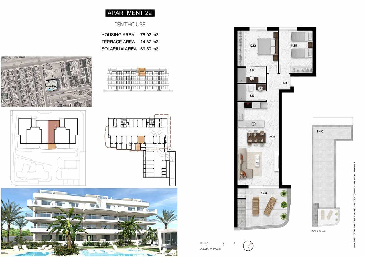 2 camera da letto Attico in vendita in Cabo Roig con piscina garage - 440.000 € (Rif: 8137726)