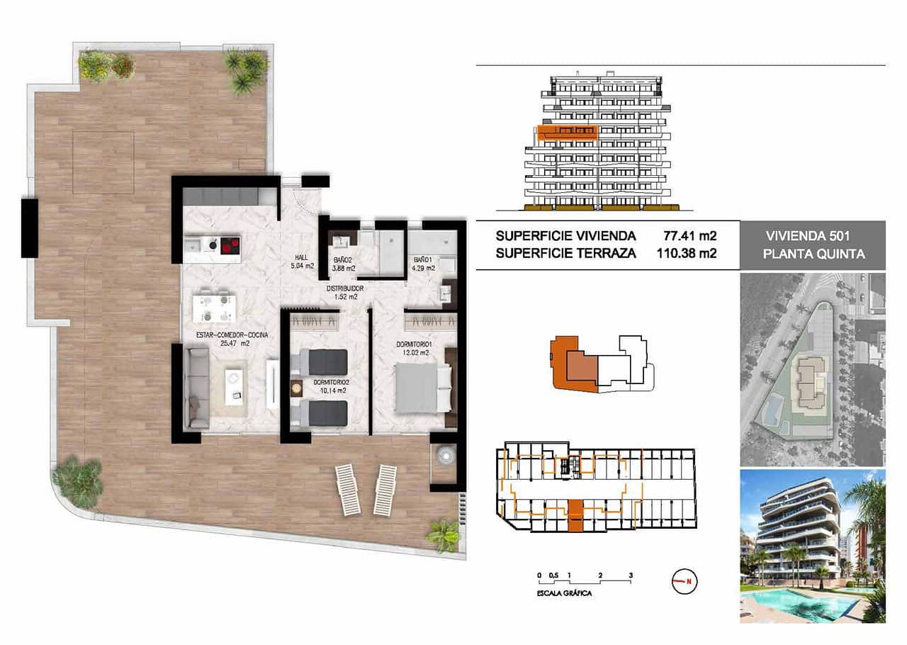 2 chambre Appartement à vendre à Guardamar del Segura avec piscine garage - 299 000 € (Ref: 8237419)