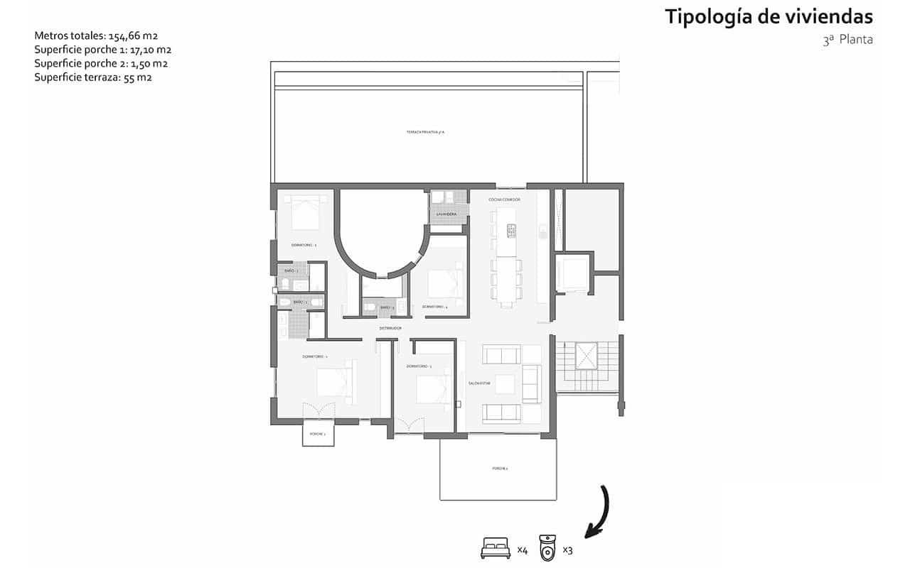 4 soverom Leilighet til salgs i Santa Ponsa med svømmebasseng garasje - € 1 668 300 (Ref: 8486782)