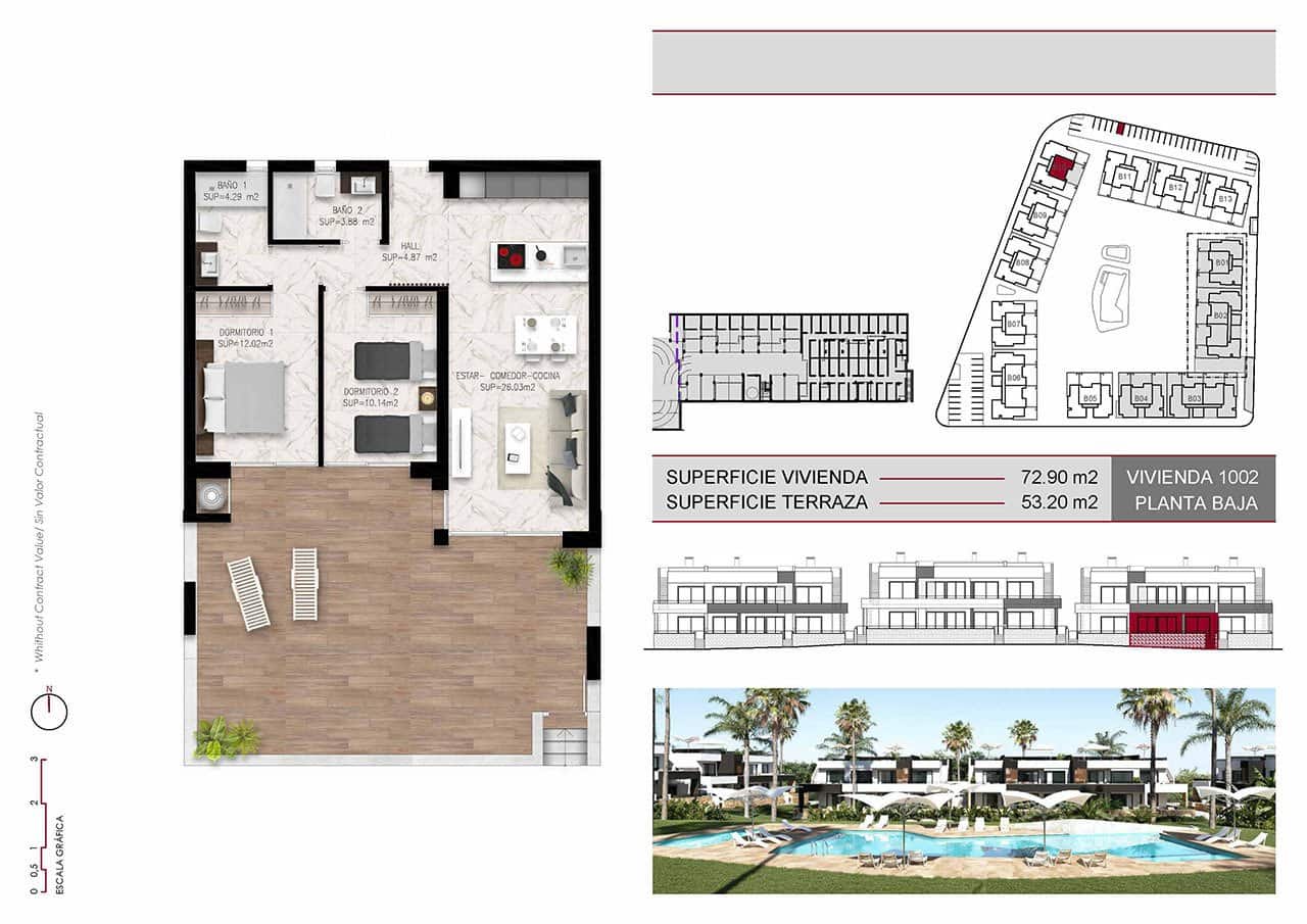 2 bedroom Bungalow for sale in Ciudad Quesada with pool garage - € 279,000 (Ref: 8780498)