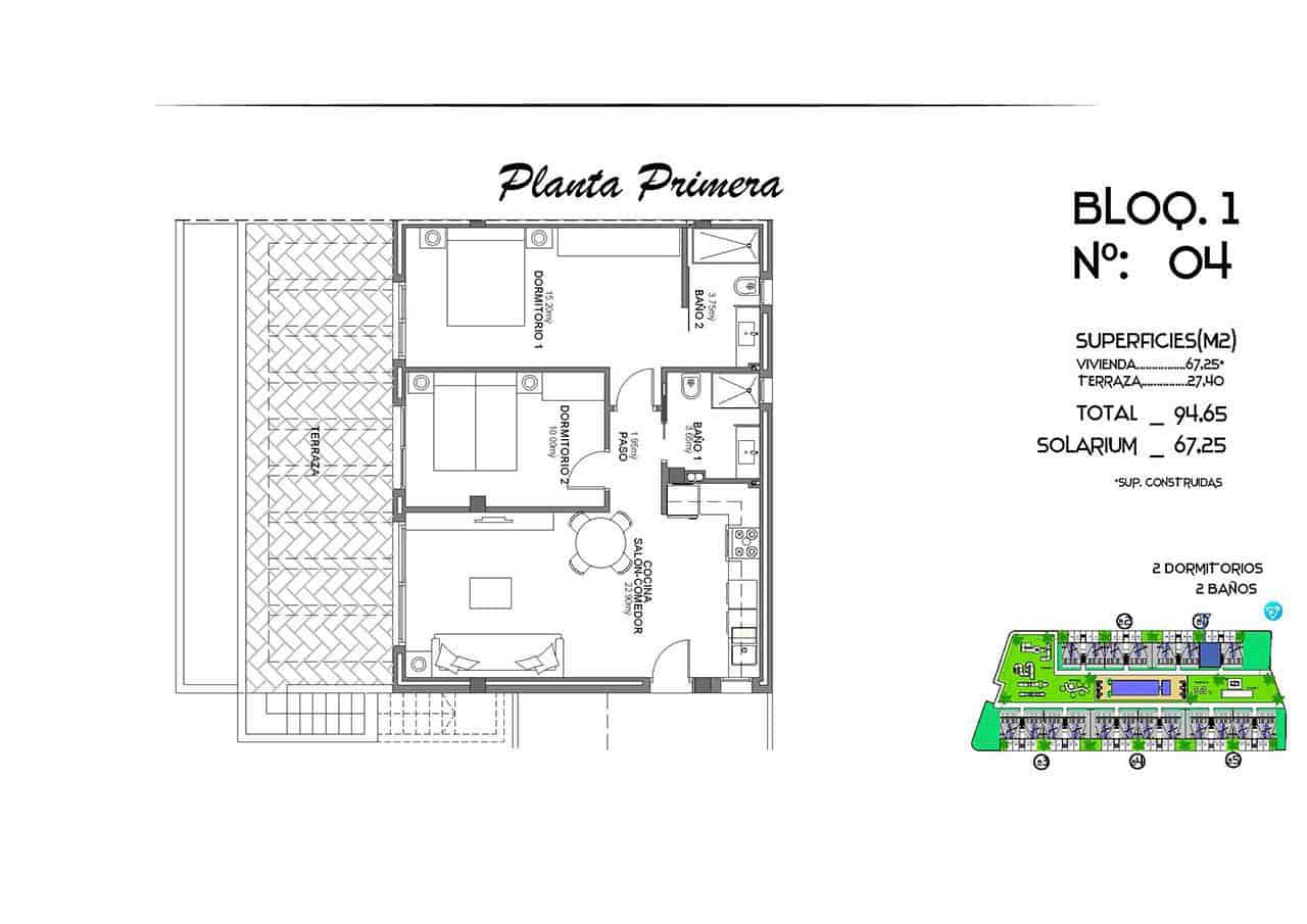 2 sovrum Takvåning till salu i Algorfa med pool garage - 295 000 € (Ref: 8788643)