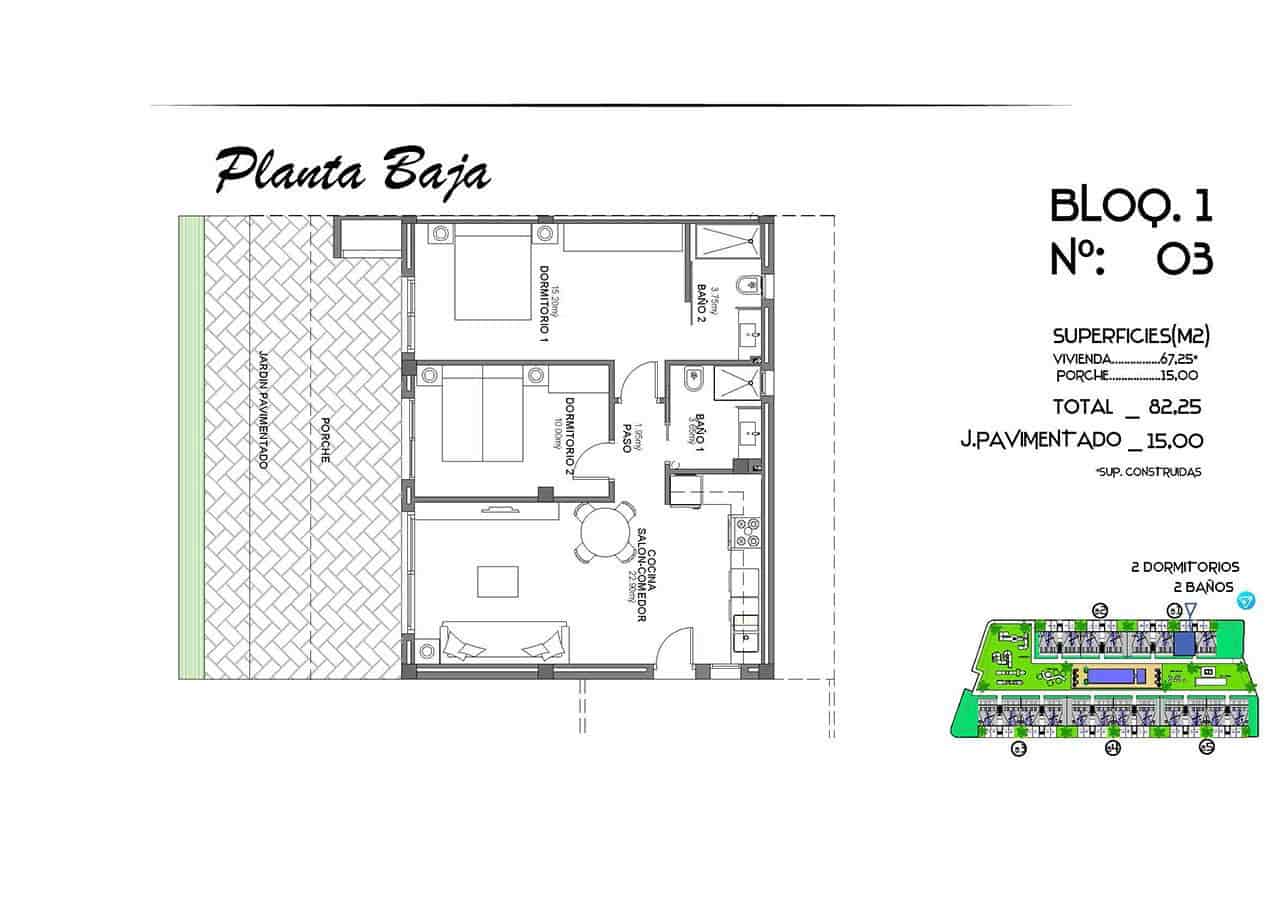 2 bedroom Apartment for sale in Algorfa with pool garage - € 261,000 (Ref: 8788645)