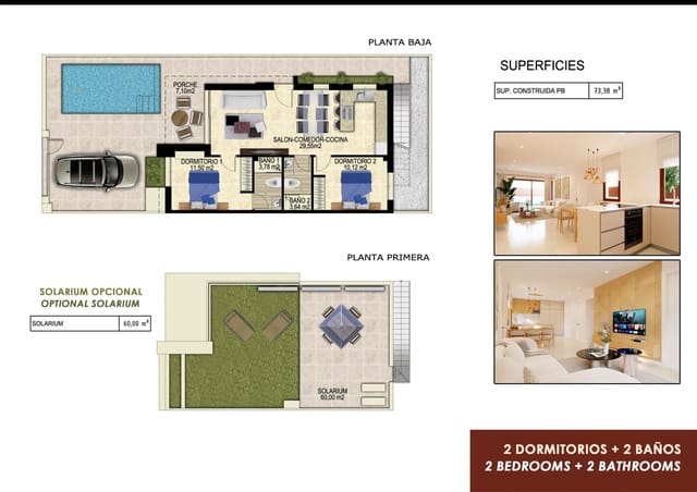 2 chambre Villa/Maison Semi-Mitoyenne à vendre à Entre Naranjos, Orihuela avec piscine garage - 329 000 € (Ref: 8816302)