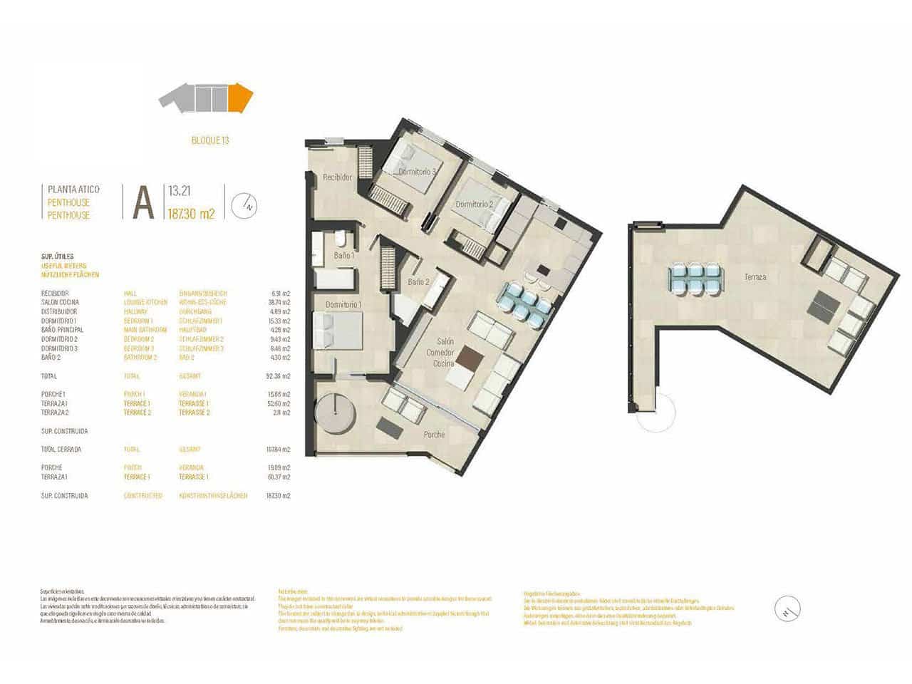 3 quarto Penthouse para venda em Portocolom com piscina garagem - 605 000 € (Ref: 8830516)