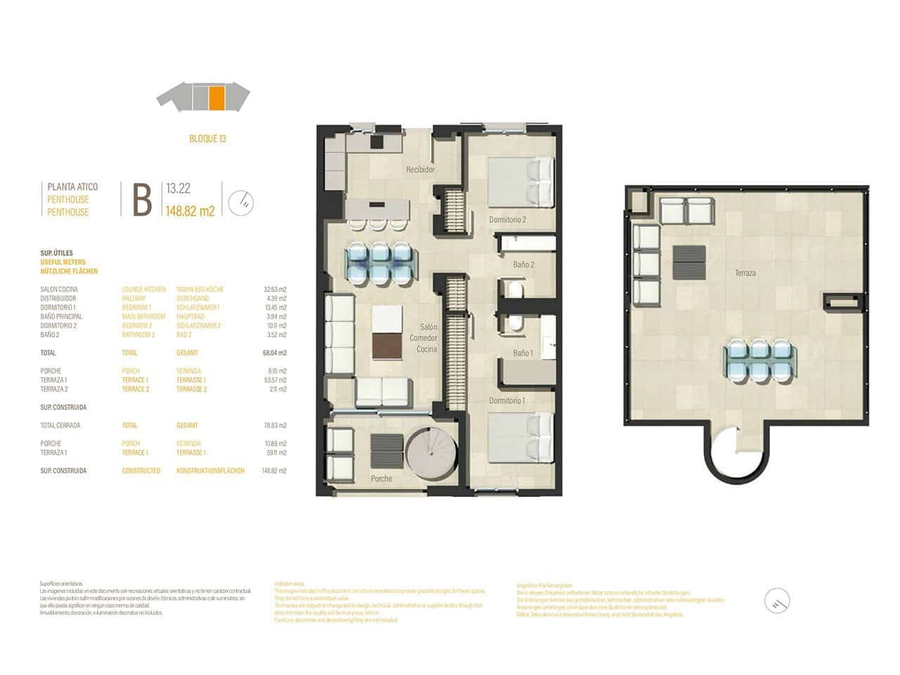 2 soveværelse Penthouse til salg i Portocolom med swimmingpool garage - € 515.000 (Ref: 8830517)