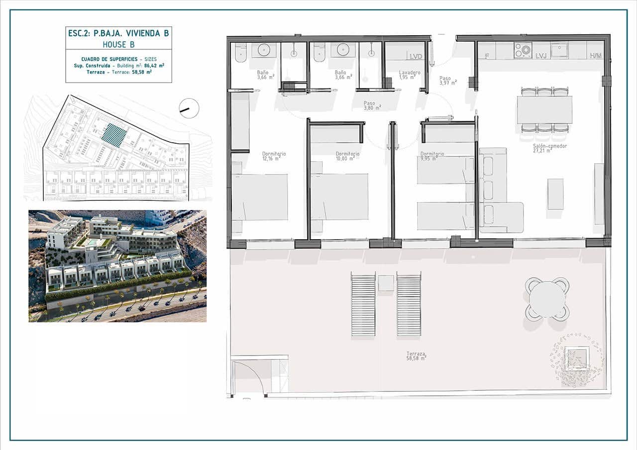 3 soverom Leilighet til salgs i Aguilas med svømmebasseng garasje - € 288 000 (Ref: 8885046)