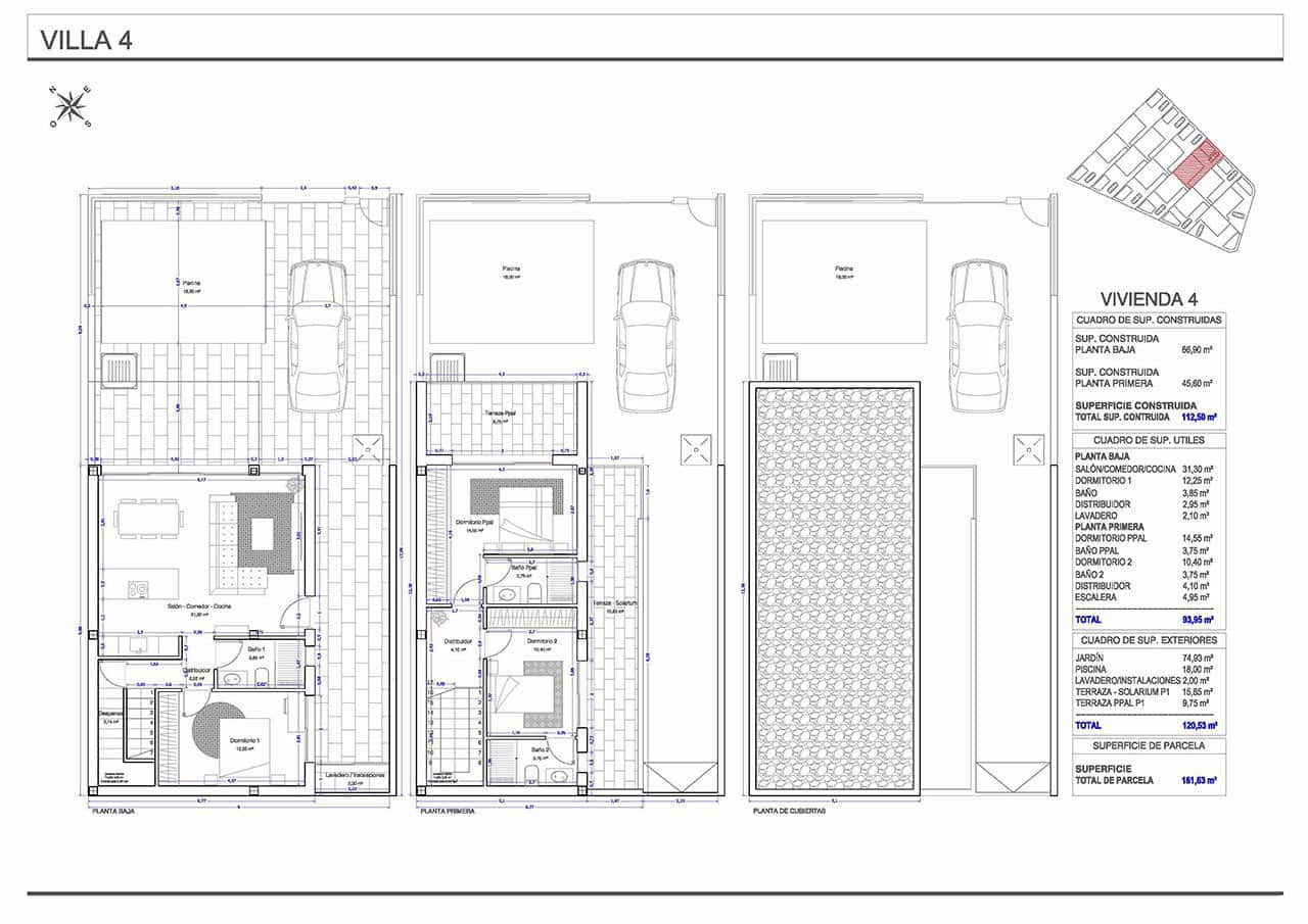 3 bedroom Villa for sale in San Pedro del Pinatar with pool garage - € 439,000 (Ref: 8895641)