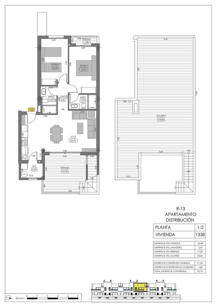 2 chambre Penthouse à vendre à Algorfa avec piscine - 315 000 € (Ref: 8912027)