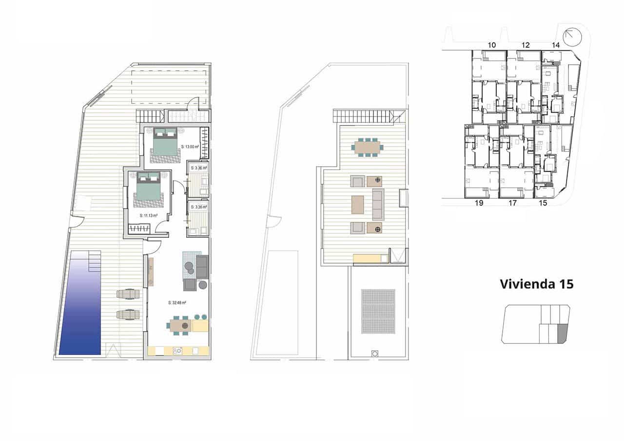 2 quarto Casa em Banda para venda em Roldan com piscina garagem - 314 900 € (Ref: 8936286)