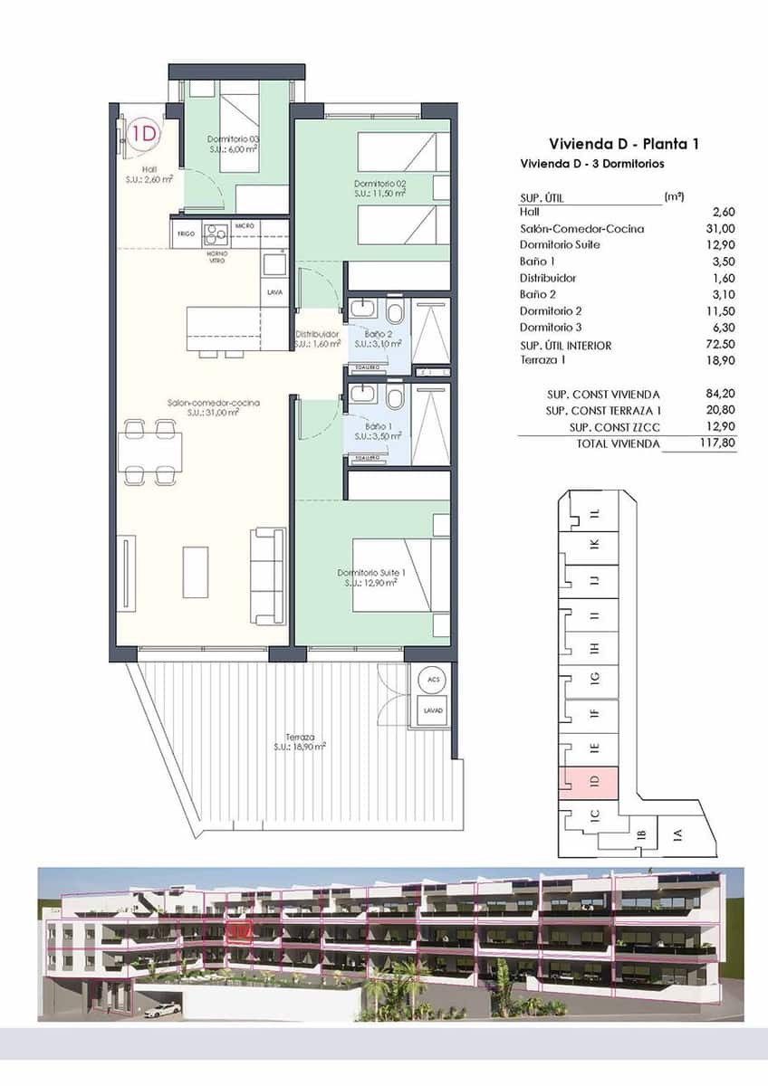 3 quarto Apartamento para venda em Benijofar com piscina - 328 000 € (Ref: 8971134)