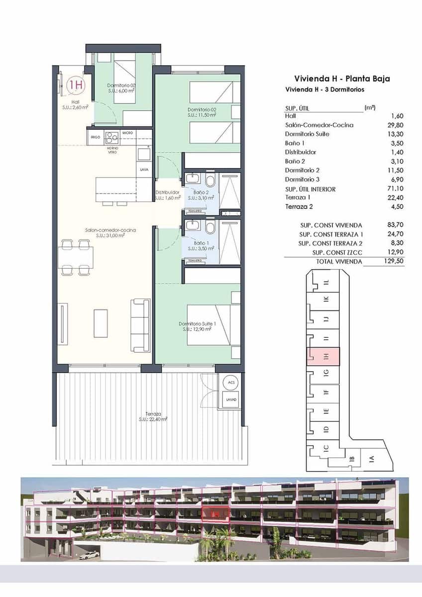 3 quarto Apartamento para venda em Benijofar com piscina - 328 000 € (Ref: 8971134)