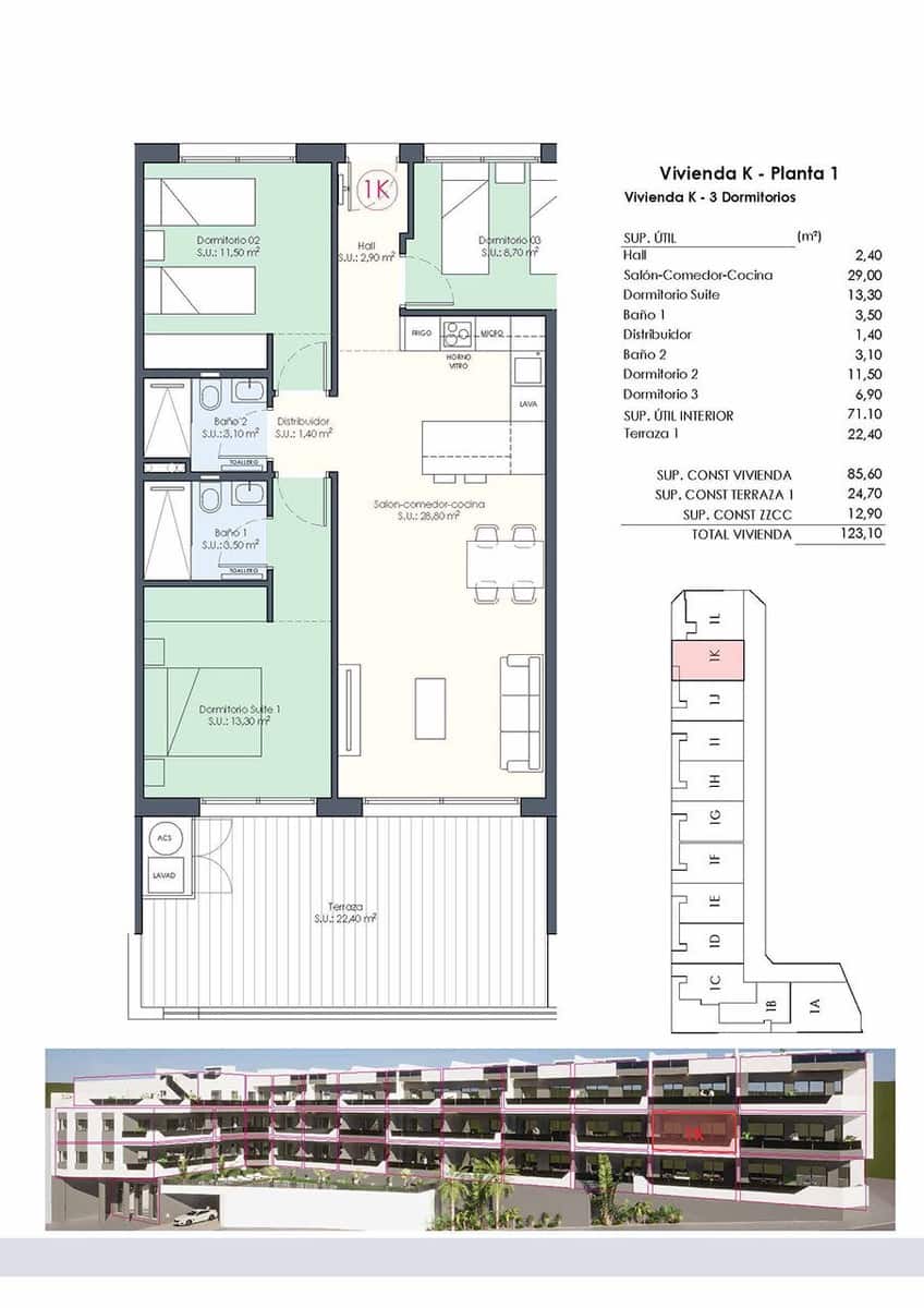 3 quarto Apartamento para venda em Benijofar com piscina - 328 000 € (Ref: 8971134)