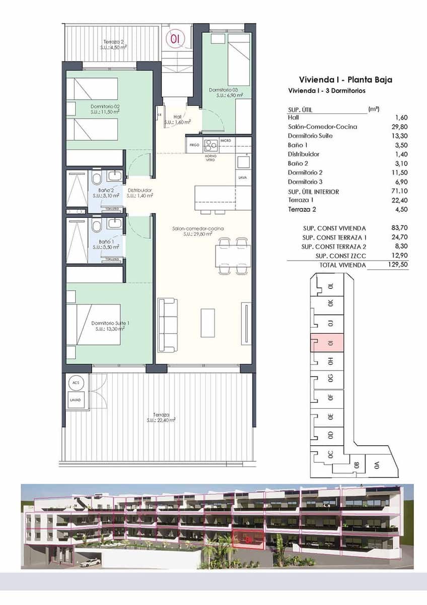 3 quarto Apartamento para venda em Benijofar com piscina - 328 000 € (Ref: 8971134)