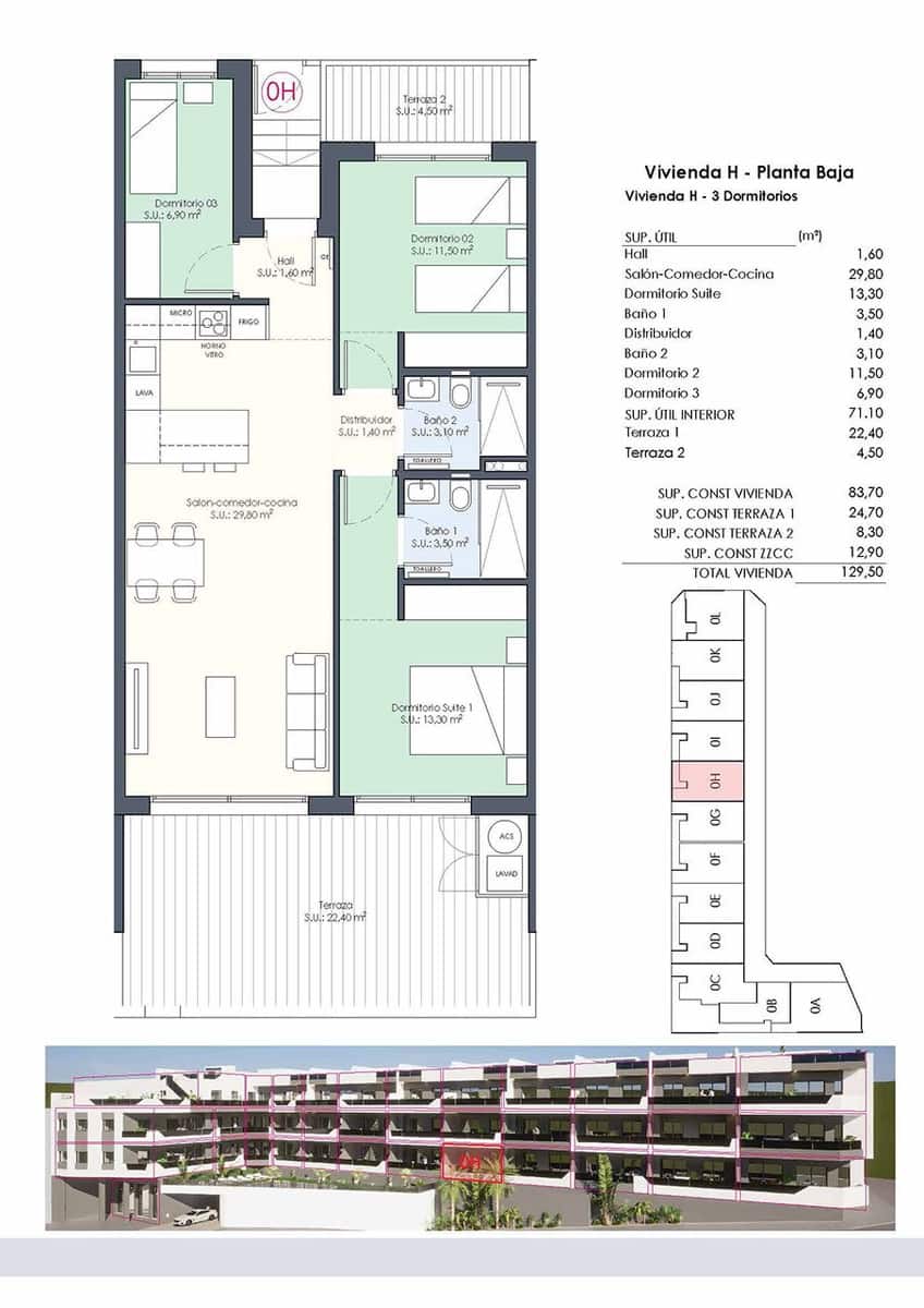 3 quarto Apartamento para venda em Benijofar com piscina - 328 000 € (Ref: 8971134)