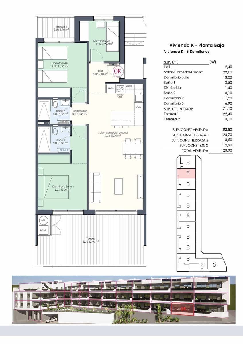 3 quarto Apartamento para venda em Benijofar com piscina - 328 000 € (Ref: 8971134)