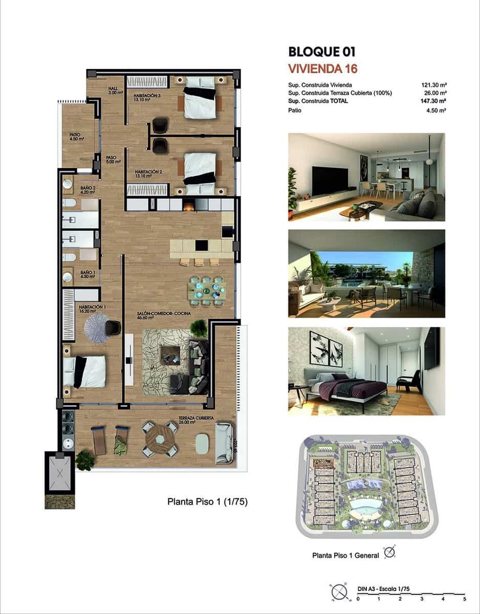 3 soveværelse Lejlighed til salg i Aspe med swimmingpool garage - € 340.000 (Ref: 9040985)