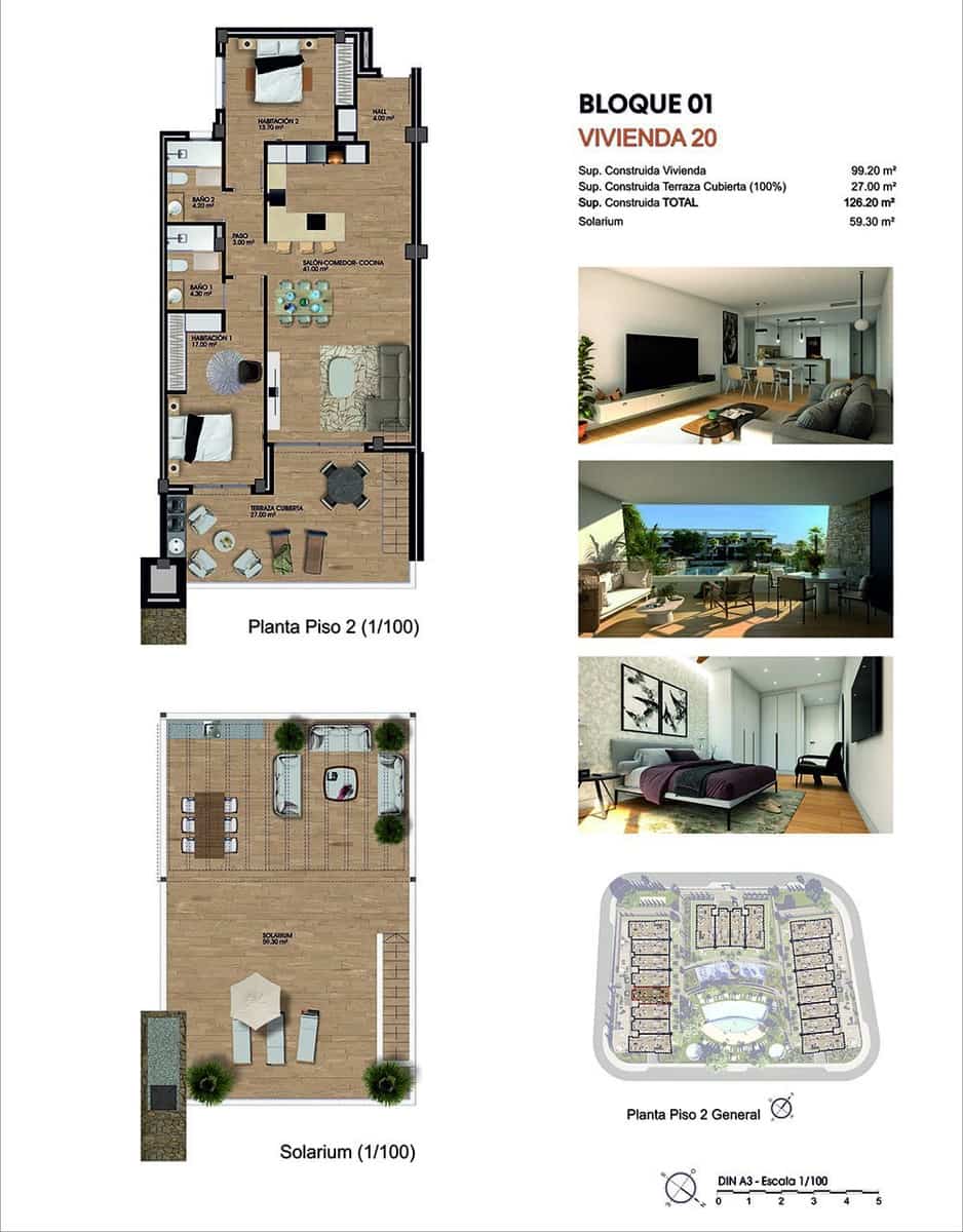 2 soverom Penthouse til salgs i Aspe med svømmebasseng garasje - € 355 000 (Ref: 9040986)