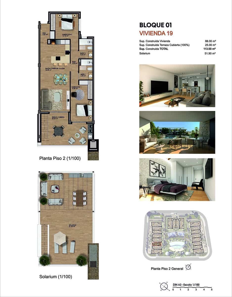 2 soverom Penthouse til salgs i Aspe med svømmebasseng garasje - € 355 000 (Ref: 9040986)