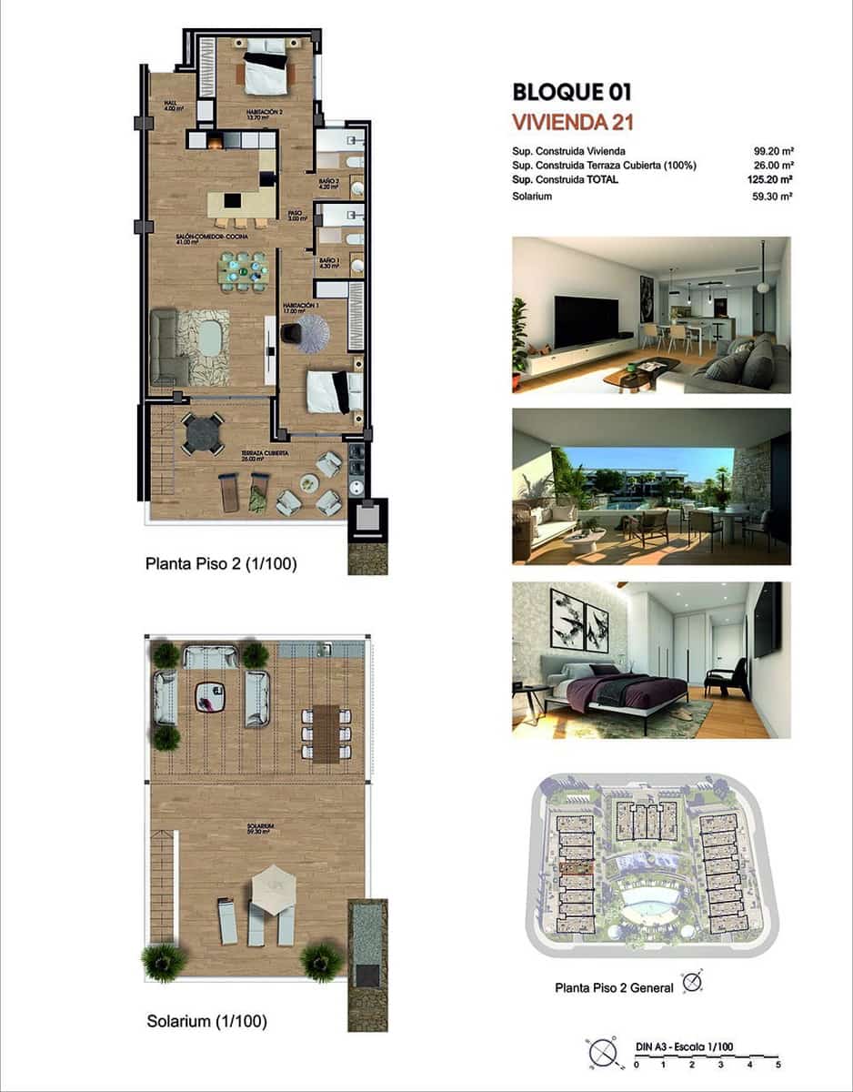 2 soverom Penthouse til salgs i Aspe med svømmebasseng garasje - € 355 000 (Ref: 9040986)