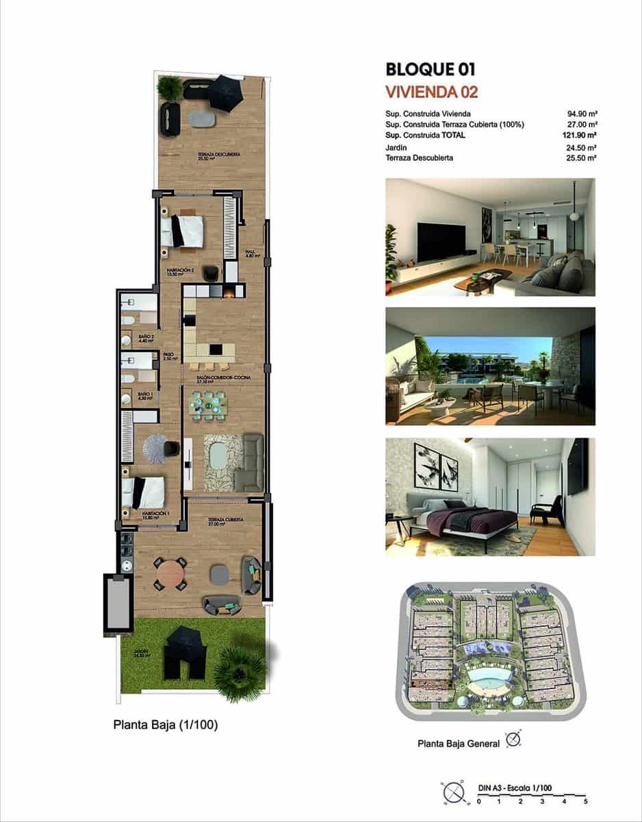 2 soverom Penthouse til salgs i Aspe med svømmebasseng garasje - € 355 000 (Ref: 9040986)