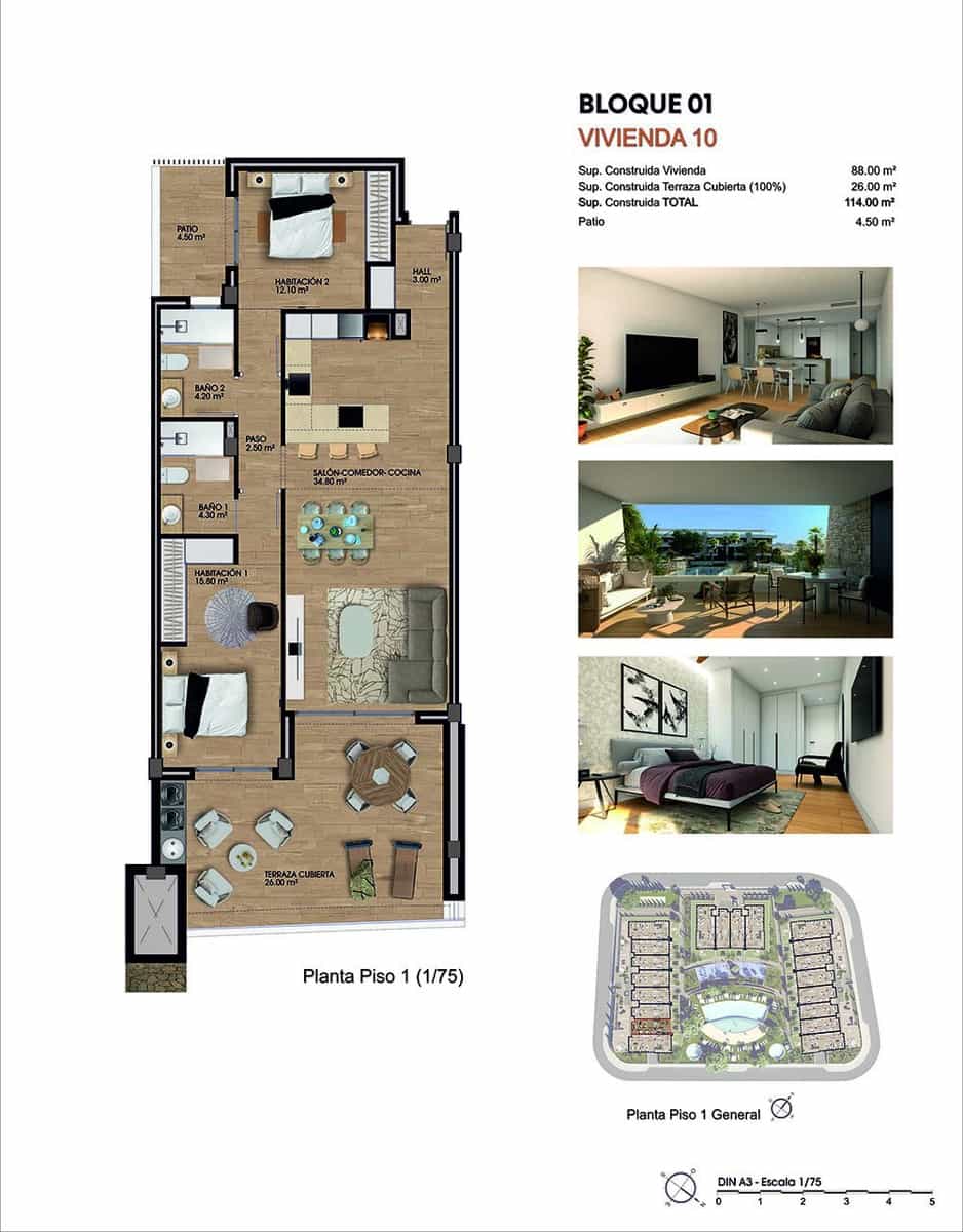 2 soverom Leilighet til salgs i Aspe med svømmebasseng garasje - € 255 000 (Ref: 9040987)