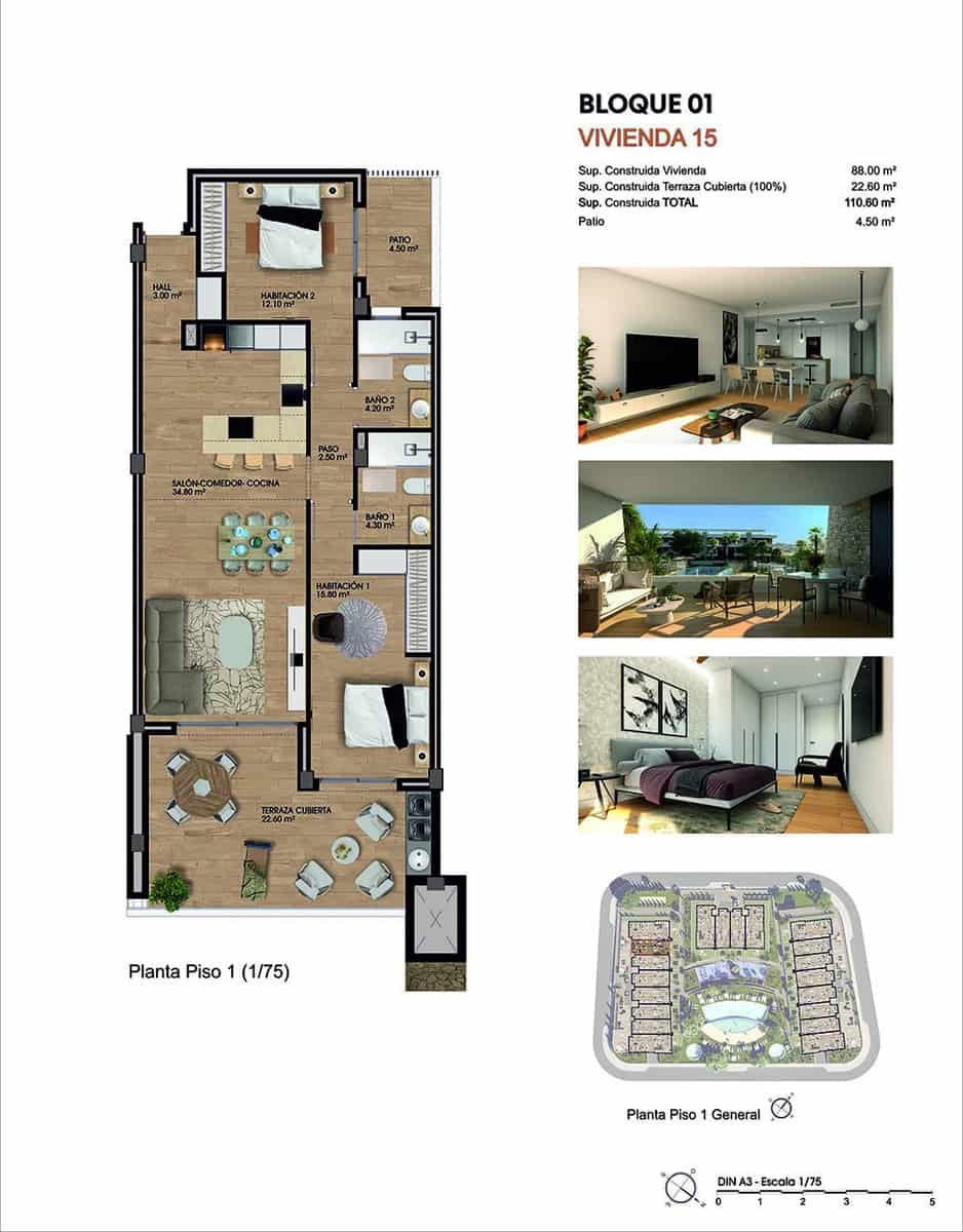 2 soverom Leilighet til salgs i Aspe med svømmebasseng garasje - € 255 000 (Ref: 9040987)