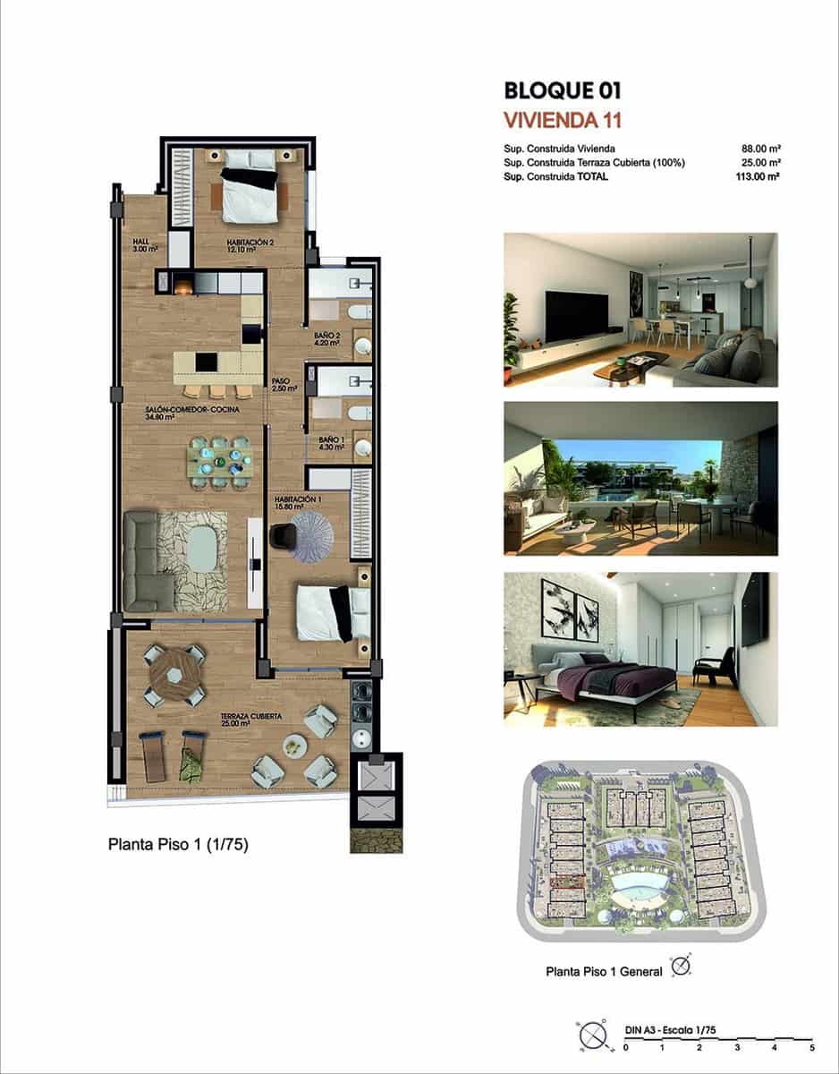 2 soverom Leilighet til salgs i Aspe med svømmebasseng garasje - € 255 000 (Ref: 9040987)