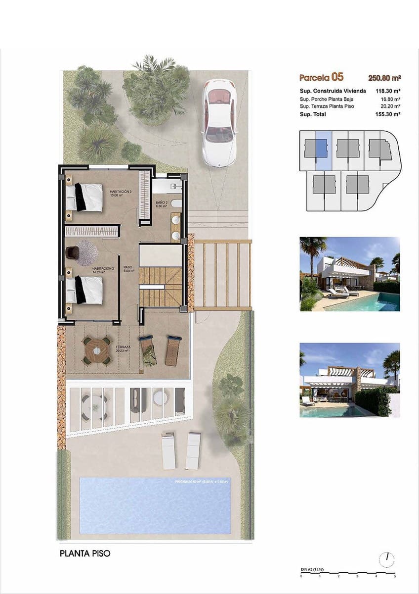 3 makuuhuone Paritalo myytävänä paikassa Aspe mukana uima-altaan 
autotalli - 489 000 € (Ref: 9041317)
