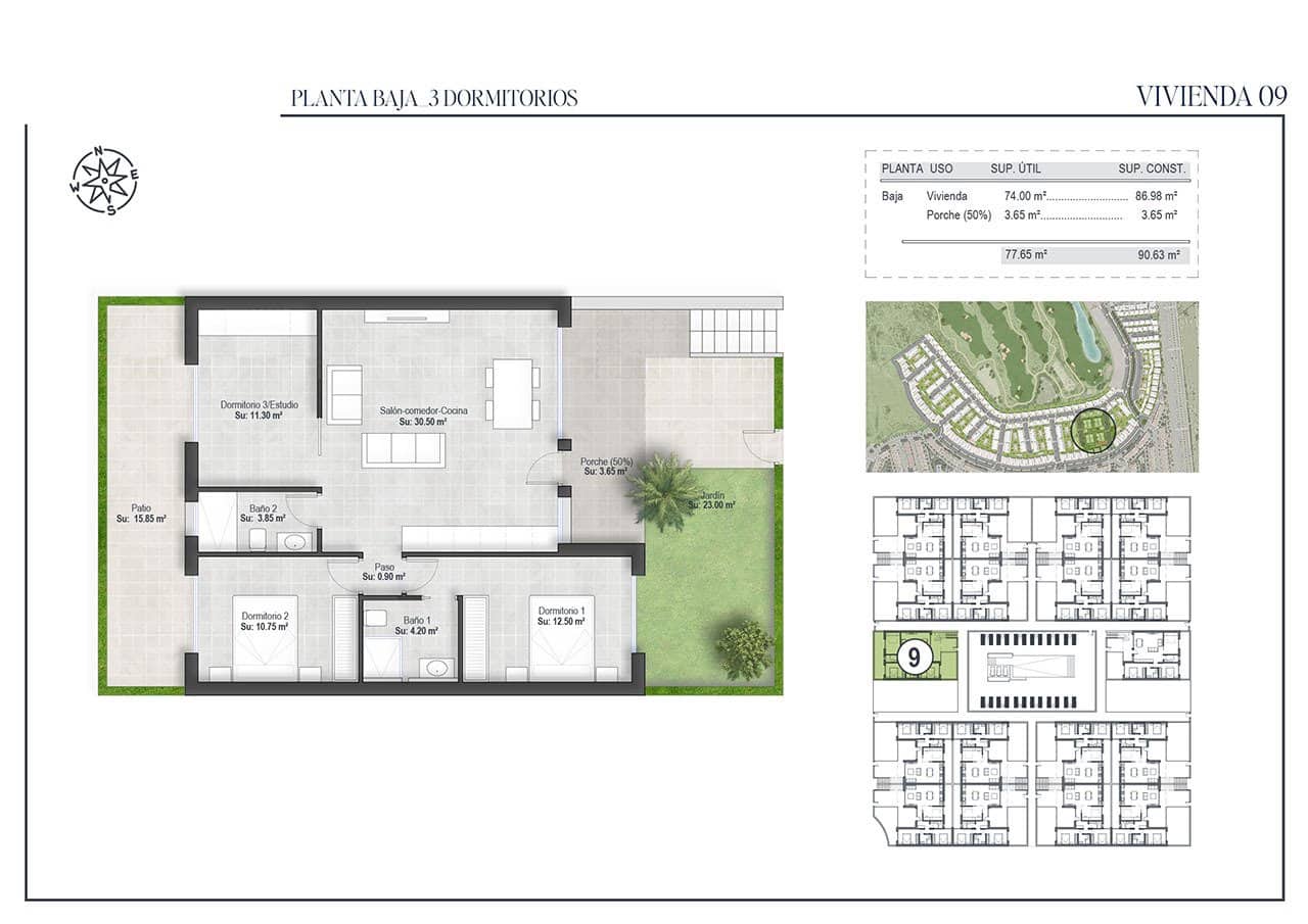 3 soveværelse Bungalow til salg i Condado de Alhama med swimmingpool - € 264.500 (Ref: 9096251)