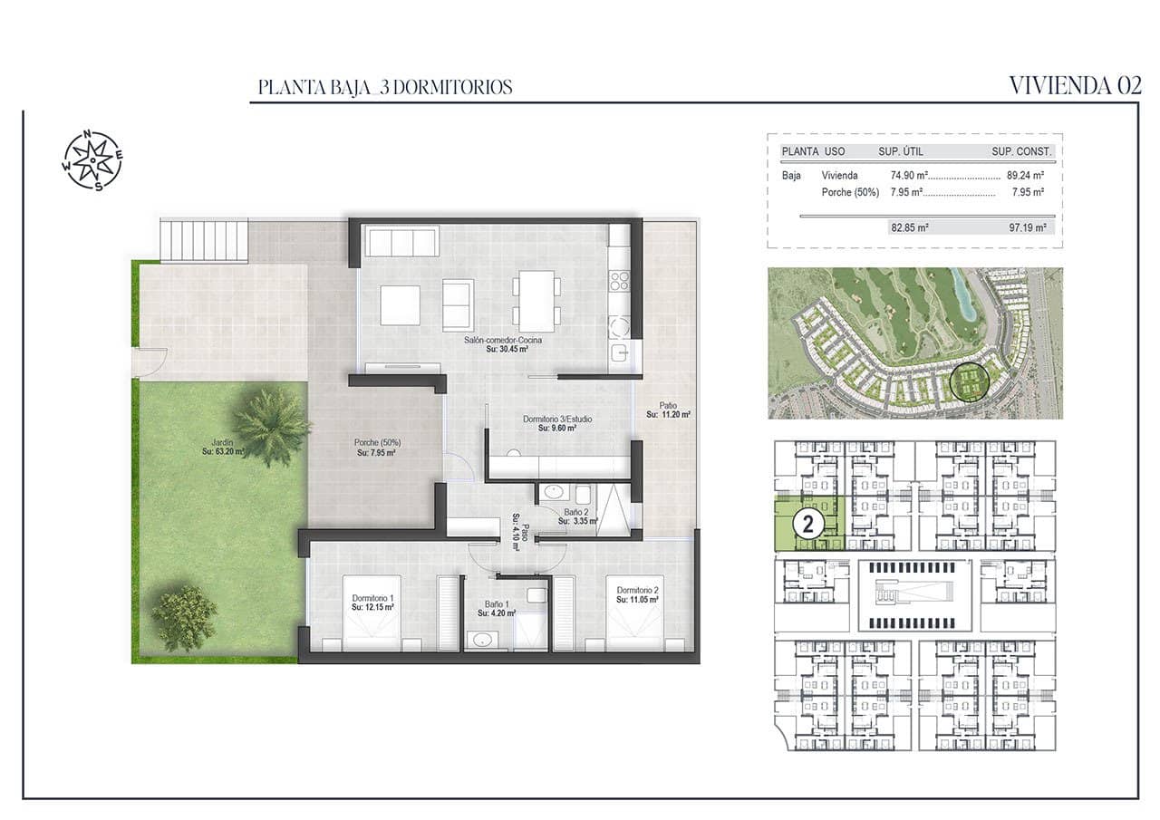 3 soveværelse Bungalow til salg i Condado de Alhama med swimmingpool - € 264.500 (Ref: 9096251)
