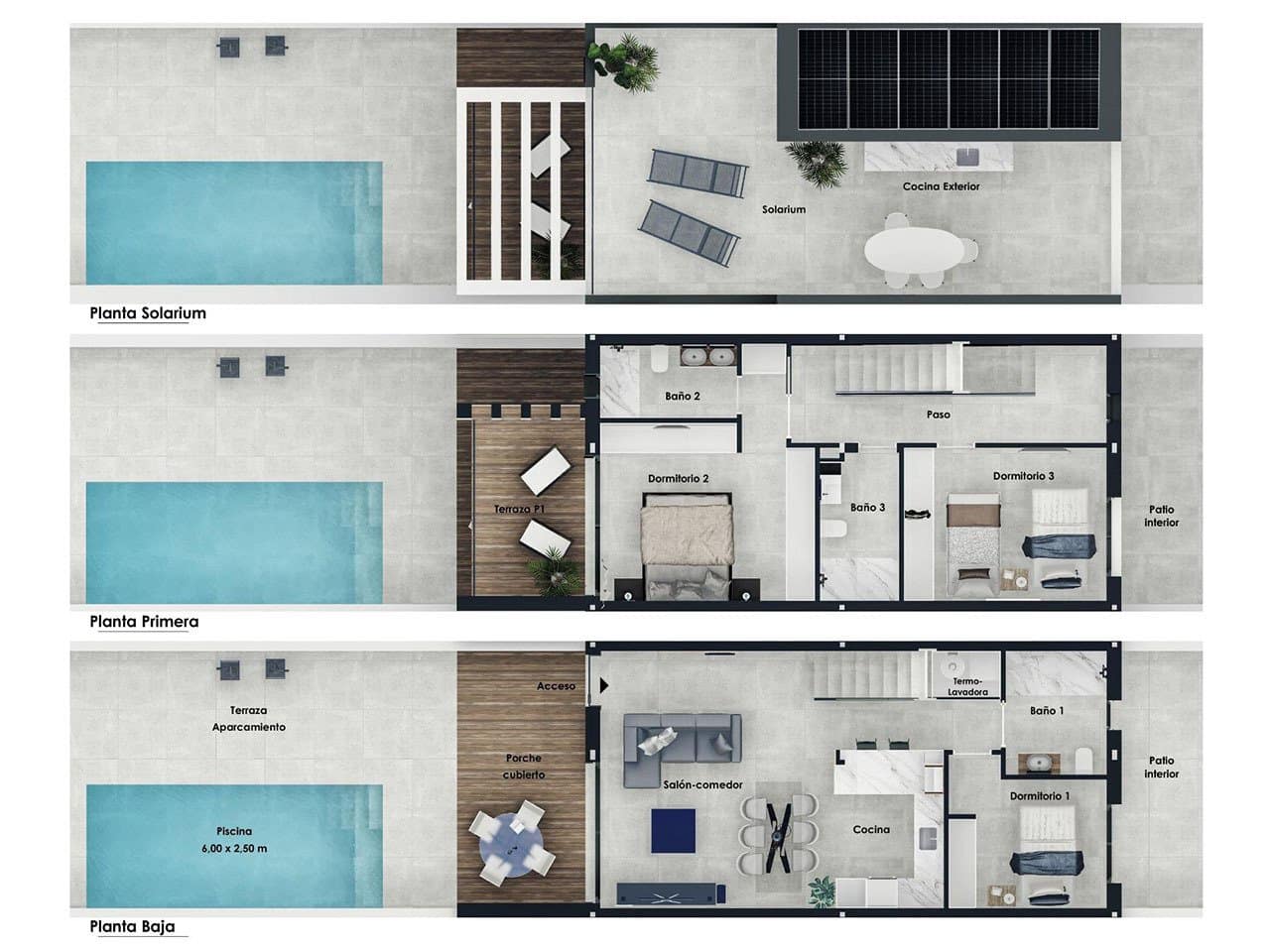 3 chambre Maison de Ville à vendre à Pilar de la Horadada avec piscine garage - 385 000 € (Ref: 9180275)