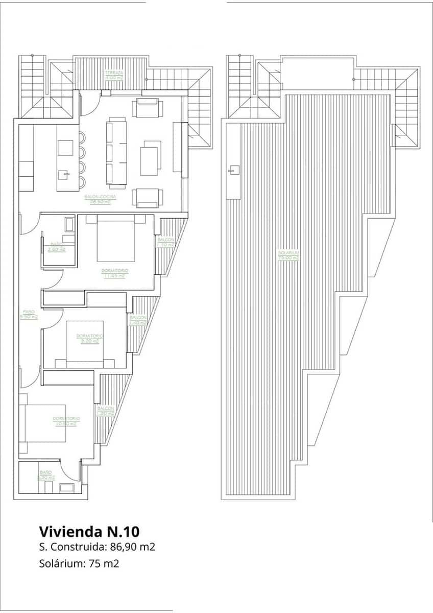 3 chambre Penthouse à vendre à San Pedro del Pinatar avec piscine garage - 299 900 € (Ref: 9180276)