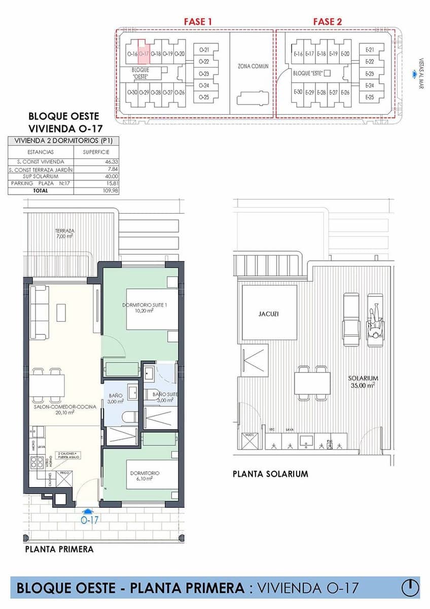 2 makuuhuone Kattohuoneisto myytävänä paikassa Torre de la Horadada mukana uima-altaan 
autotalli - 339 000 € (Ref: 9191590)