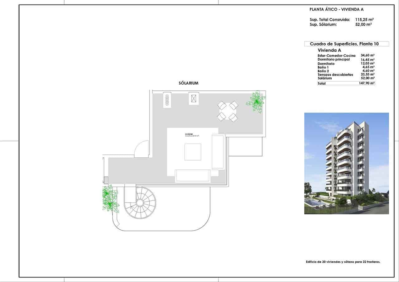 2 quarto Penthouse para venda em Guardamar del Segura com piscina garagem - 539 000 € (Ref: 9191739)