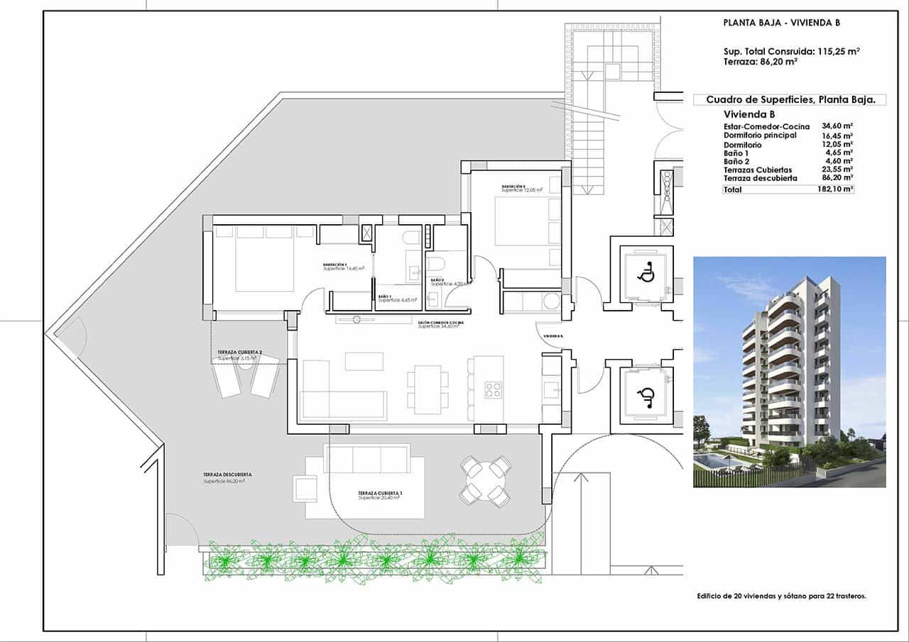 2 bedroom Apartment for sale in Guardamar del Segura with pool garage - € 269,500 (Ref: 9191740)